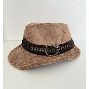 Dream Control Men's Beige Fedora Lined Snake Emblem Velvet Velour Made in USA